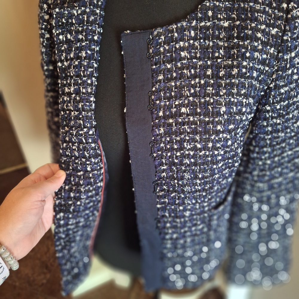 J.Crew Navy Tweed Jacket Blazer Career Classic So Cute Sz 0